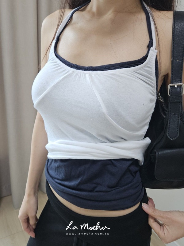 掛脖車線棉質背心